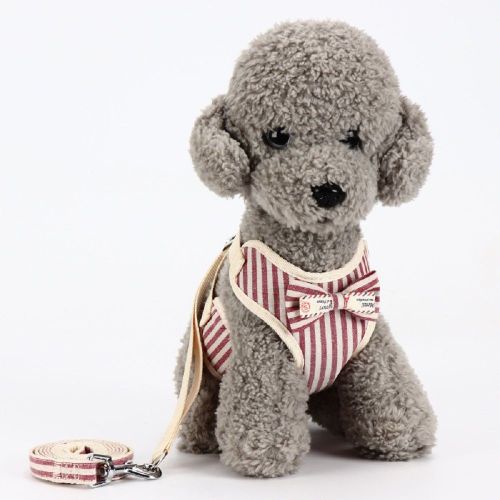 Dog Breathable Mesh Harness with Leash Pet Walking Harness with Cute Bows Adjustable Training Vest Dog Breathable Mesh Harness with Leash Pet Walking Harness with Cute Bows Adjustable Training Vest